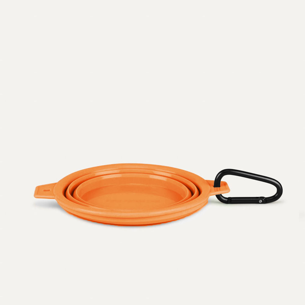 Travel-Collapsible-Pet-Bowl-with-Clip-orange 2